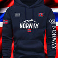NORWAY printing Autumn winter models Men's Fleece windproof Warm Cotton Oversized Hoodie Outdoor Commuter Men's High Elastic top