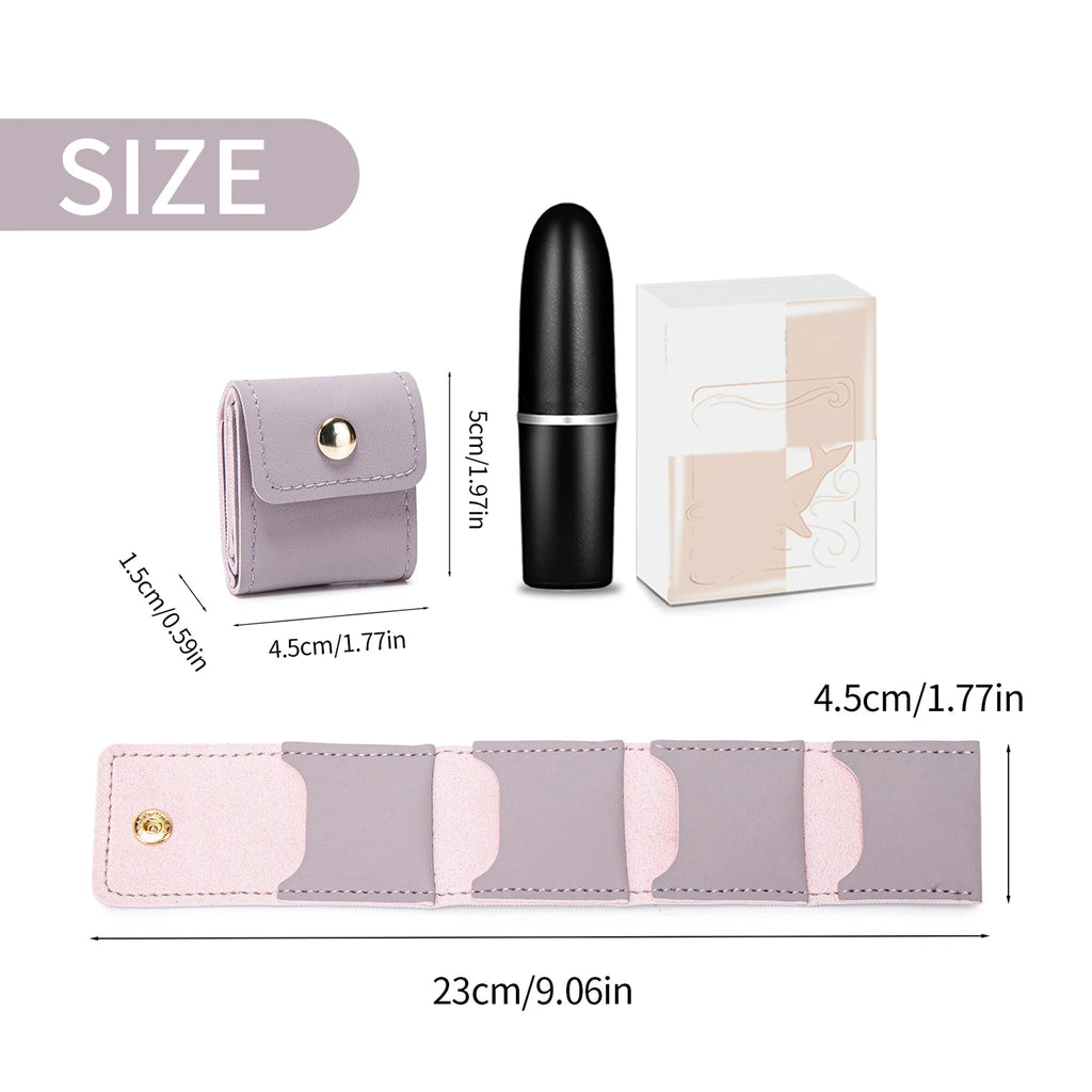 Mini Jewelry Organizer Roll Pouch PU Leather Travel Jewelry Case with Multiple Pockets for Necklace/Earring/Ring